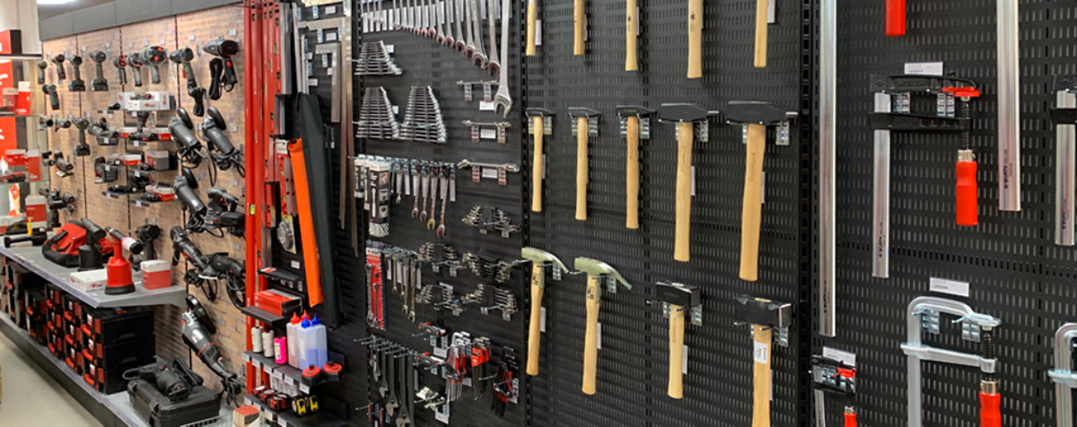Butikshylderne i Würth butikken Butikshylderne i Würth butikken